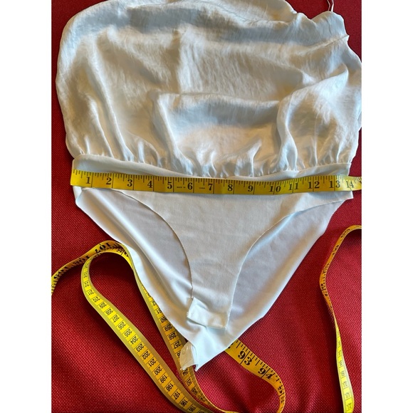 Zara Ivory Satin Effect Strappy Blouse Bodysuit, NWT, S - Picture 8 of 12